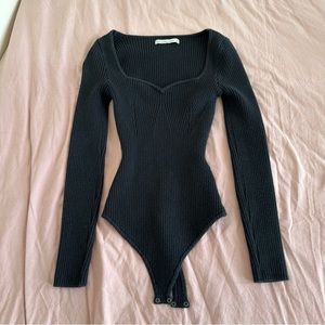 Abercrombie & Fitch Black Sweater Bodysuit